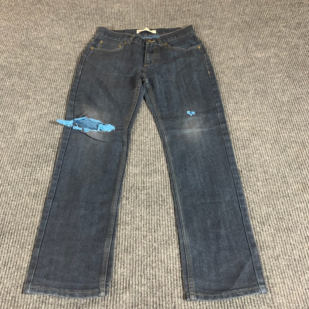 Levis 511 Jeans Boys 18 R 30x28 Slim Blue Denim Dark Wash Distressed School